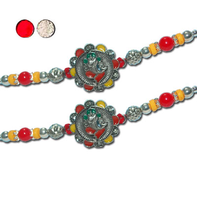 "Zardosi Rakhi - ZR-5540 A-Code084 (2 RAKHIS) - Click here to View more details about this Product